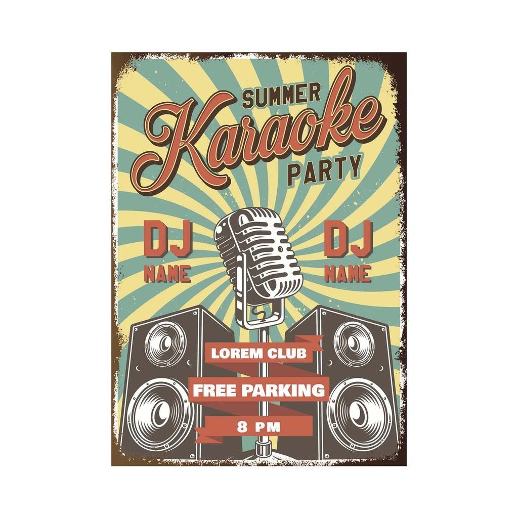 Vintage Tin Signs Decor Rock Music Metal Posters Retro Guitar Rock Party Metal Plates Room Wall Art for Bar Pub Club