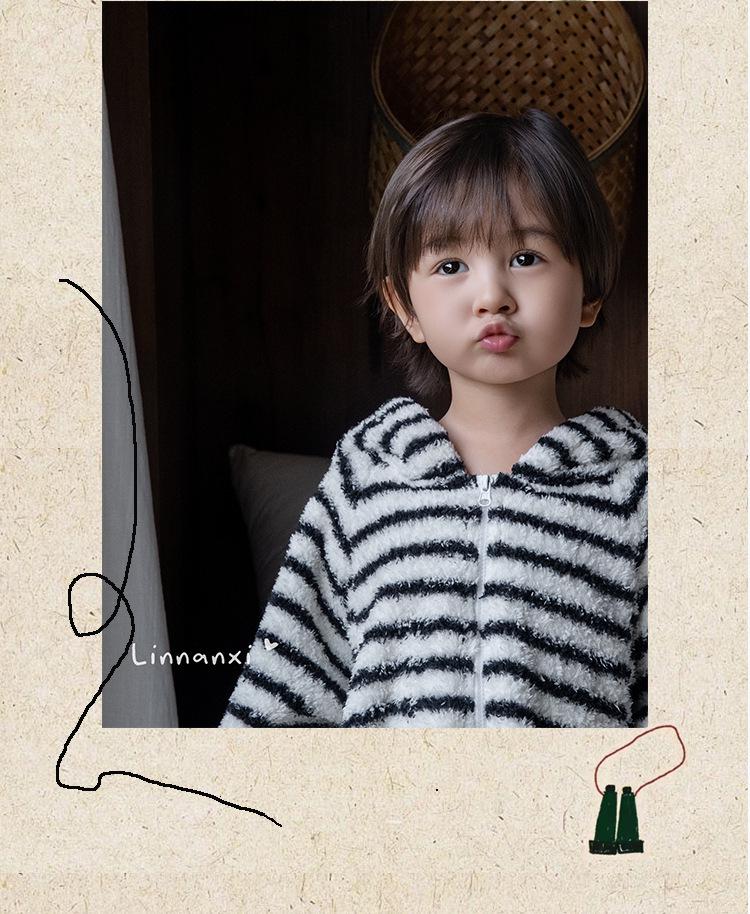 88291 Детский зимний полосатый комбинезон и 25 новых детских теплых комплектов из кораллового флиса размера Small/Medium