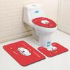 Рождественский коврик для ванной, туалетный трехпредметный набор