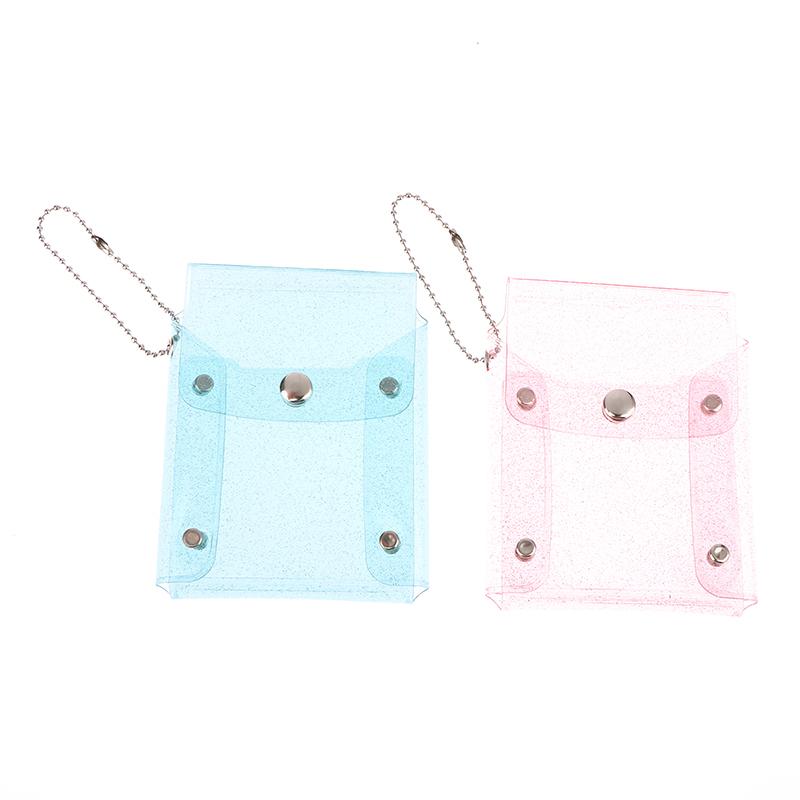 Мини-косметичка, симпатичная прозрачная косметичка с блестками, розовый брелок для ключей, косметичка-футляр