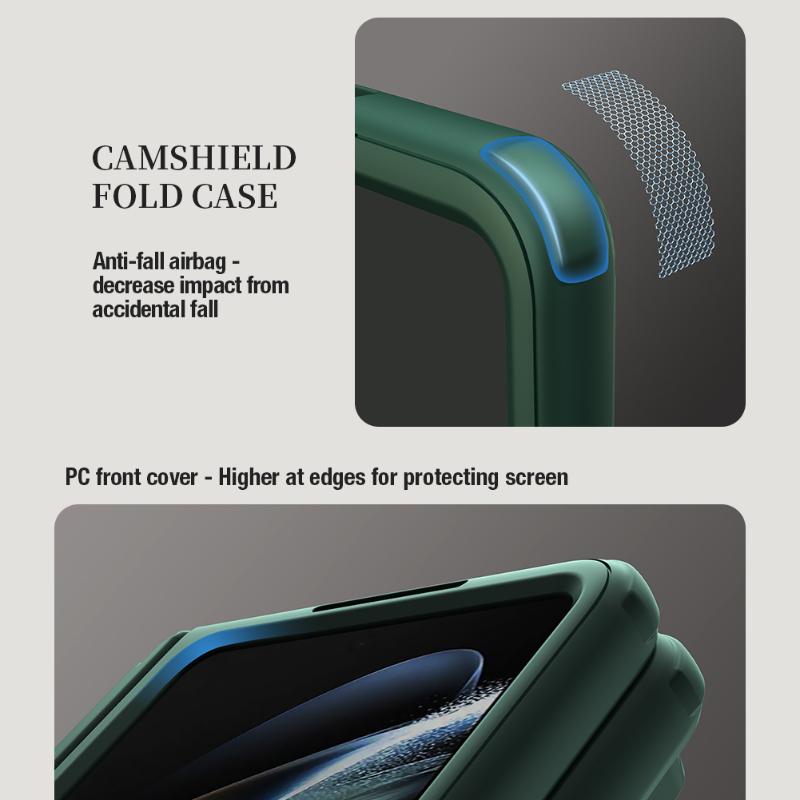 NILLKIN For Samsung Galaxy Z Fold 5 Case With Pen Slot Phone Holder Frosted Shield Fold 180°Folding Cover For Samsung Z Fold5 5G