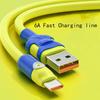 6A Fast Charging USB C Cable Liquid Soft Silicone Data Cord For Samsung  Xiaomi  1M 1.5M 2M Mobile Phone  Charger Wire