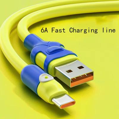 6A кабель USB C для быстрой зарядки, жидкий мягкий силиконовый шнур для передачи данных для Samsung Xiaomi 1M 1.5M 2M провод для зарядки мобильного телефона