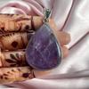 Pear Cut Amethyst Pendant With Silver Chain Necklace 925 Sterling Silver Pendant