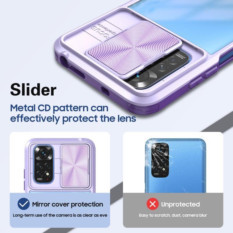 Чехол с выдвижными линзами для Xiaomi Redmi Note 11 11s 10 10s 9 9A 9T Poco X3 NFC M3 Pro, противоударный прозрачный акриловый чехол