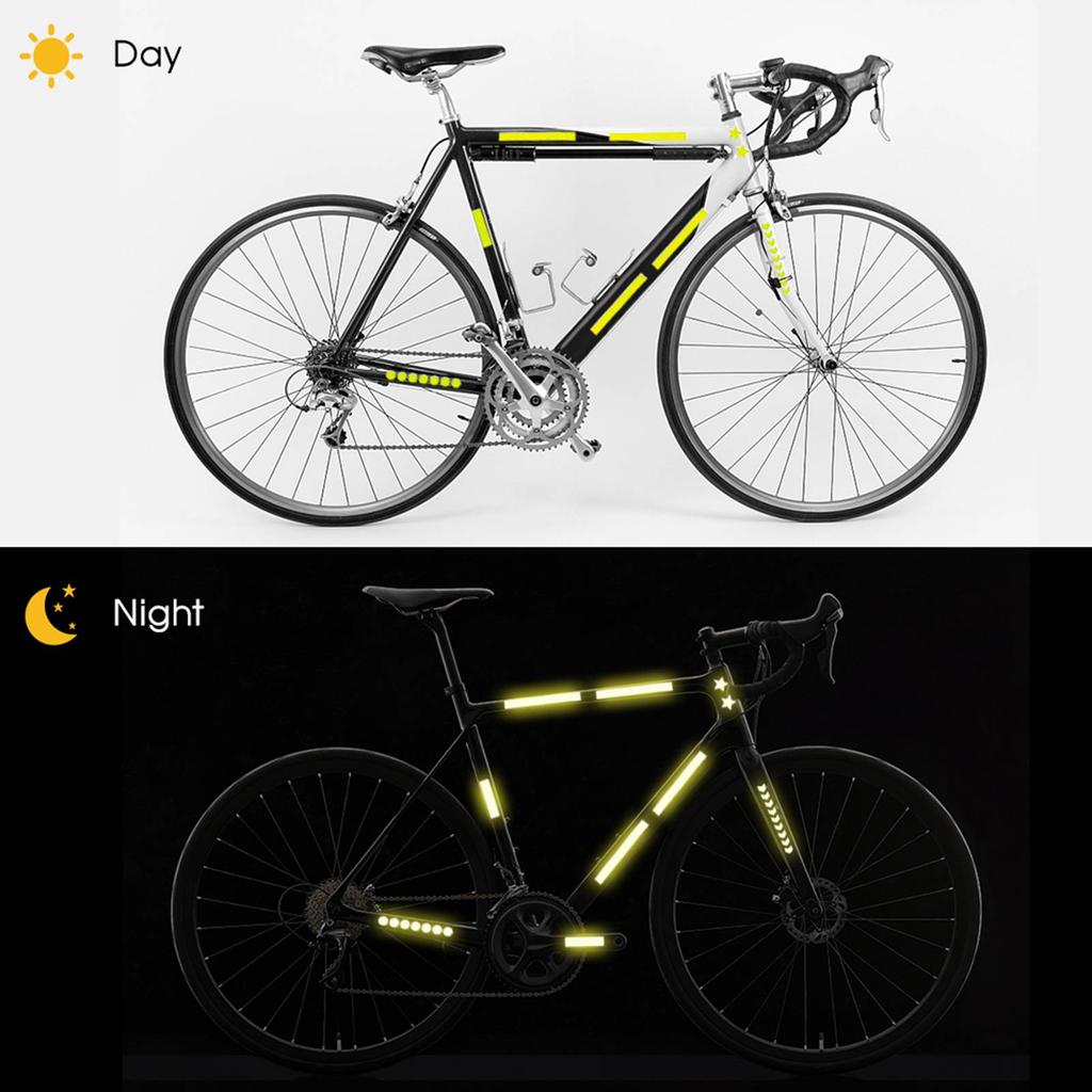 42pcs Reflective Stickers Safety Warning Strips Waterproof Night Visibility Stickers for MTB Scooter Helmet Car