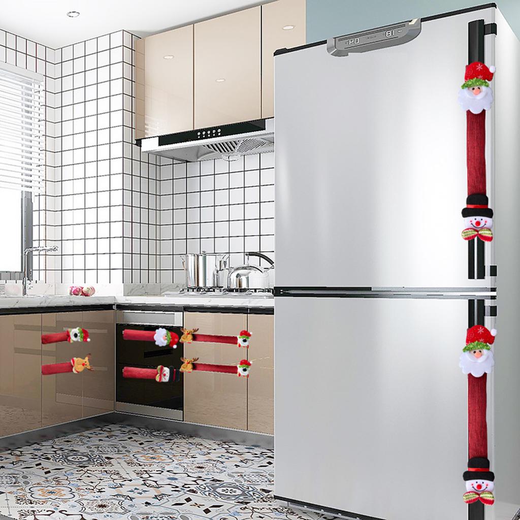 New Christmas Decoration Items: Creative and Cute Home Refrigerator Handles, Gloves, Microwave Oven Covers