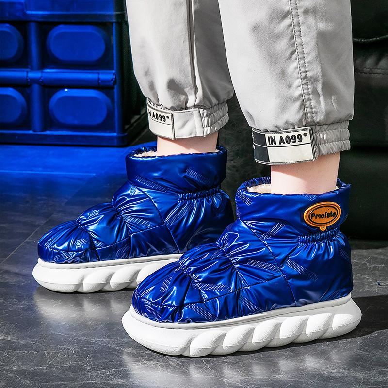 Зимние домашние тапочки для женщин 2023, теплые короткие плюшевые пуховые мягкие домашние тапочки на платформе, водонепроницаемая хлопковая обувь, мужские зимние ботинки