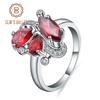 Gb 3 .15ct Natural Red Garnet Gemstone Flower Rings 925 Sterling Silver Ring Fine Jewelry For Women