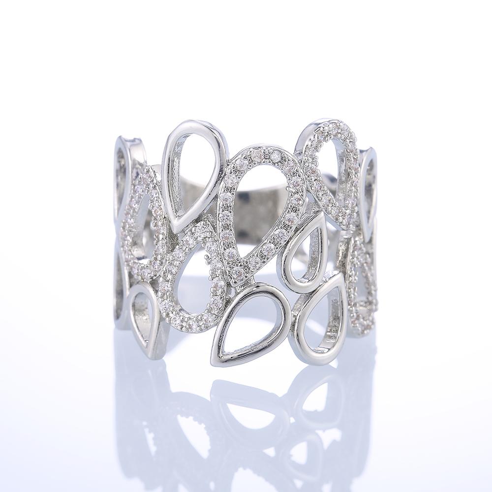 Кольца серебряного цвета с выемкой в форме капли воды для женщин, модные универсальные дизайнерские аксессуары, нежные украшения для вечеринок