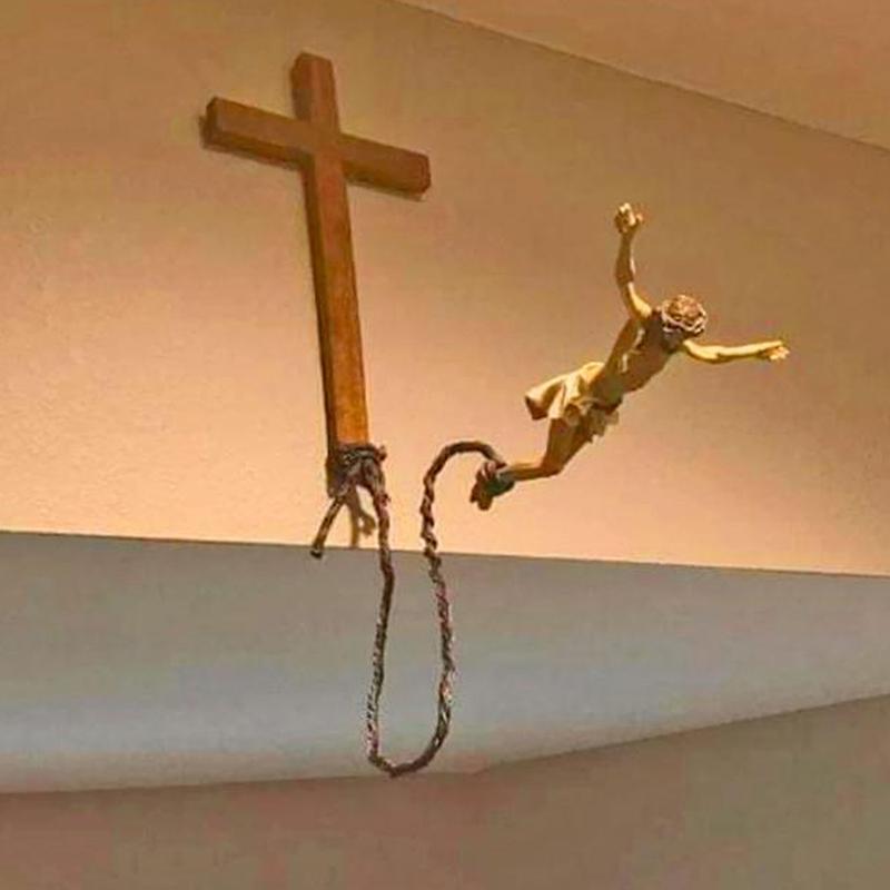 Bungee Jumping For Jesus Religious Decoration Easter Atmosphere Decorative Ornaments Holiday Gifts Hanging Ornaments Crafts