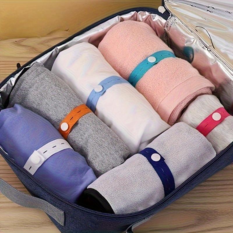 30/50/100pcs Durable polyester Elastic Organizer Straps with Adjustable Buttons - Ideal for Clothing Storage,Luggage Space Saver