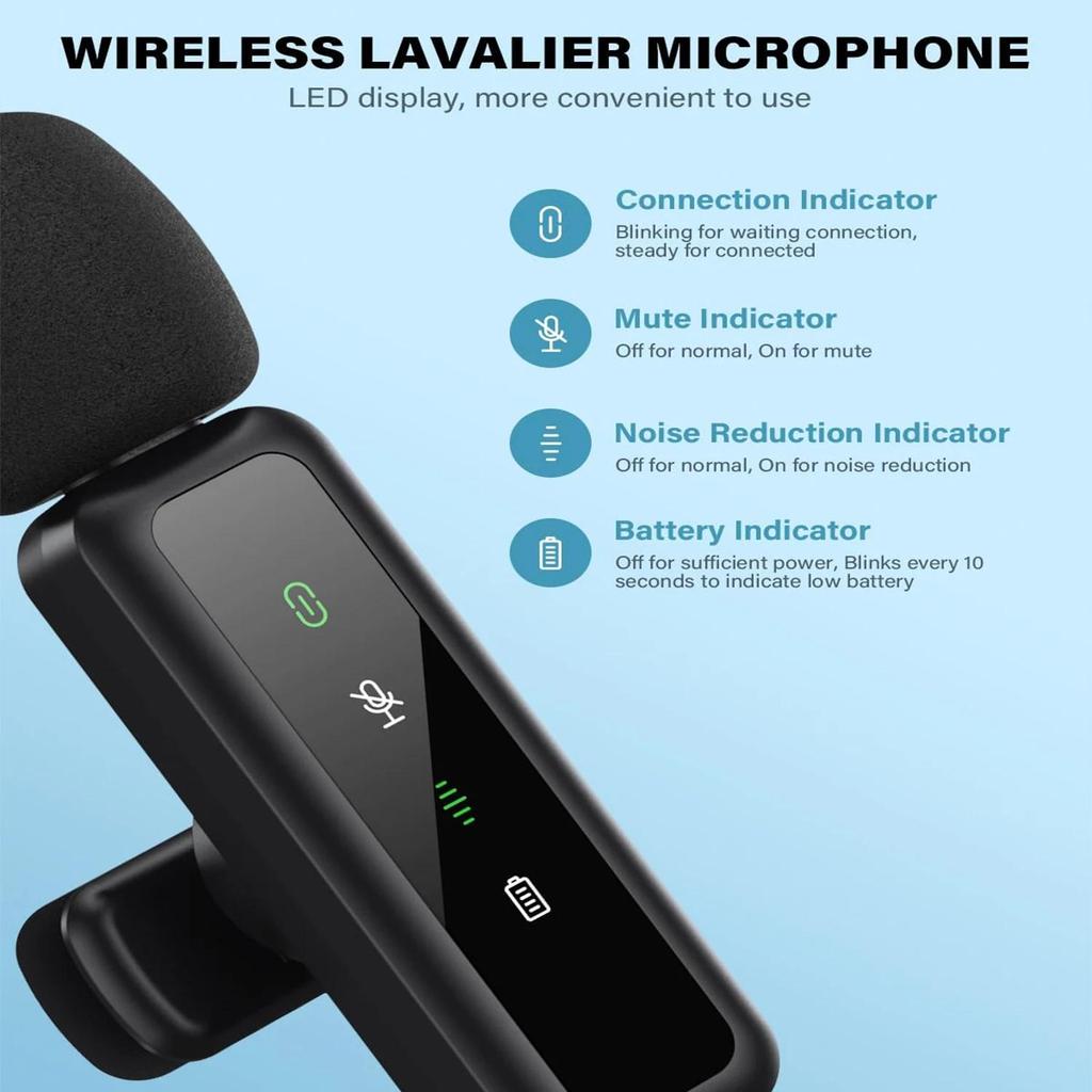 L6 Беспроводной петличный микрофон для мобильного телефона с ветрозащитным чехлом, мини-микрофон для аудио- и видеозаписи для мобильного телефона iPhone Android