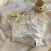 Pure Desire Wind Сексуальное кружевное нижнее белье с бантом и крестиком Женские трусы из чистого хлопка с промежностью и средней талией Дышащие треугольные трусики