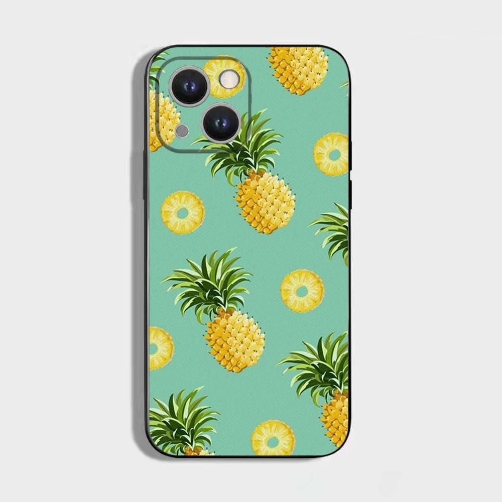 Summer pineapple Phone Case For iPhone 16,15,14,13,12,11 Plus,Pro Max,XS,X,XR,SE,Mini,8,7,Soft Silicone Black Cover
