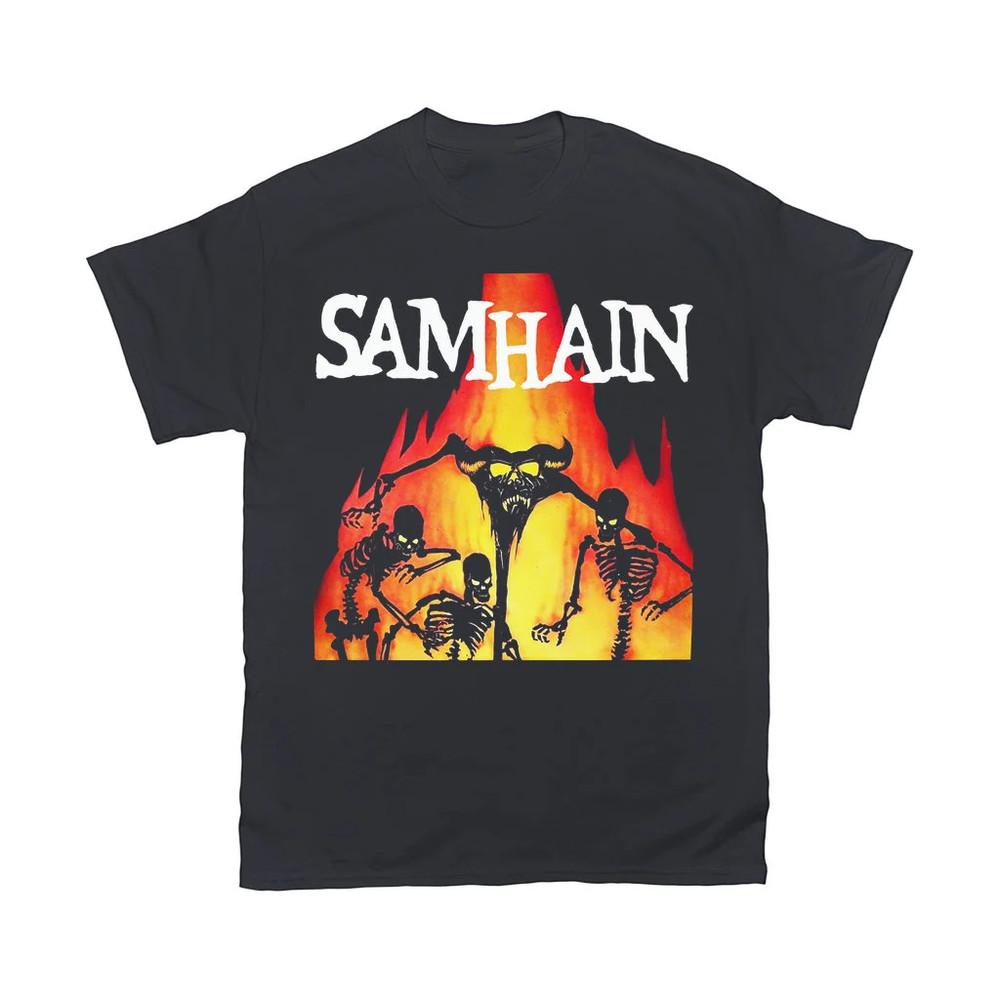 Футболка группы SAMHAIN Черная с коротким рукавом Все размеры S5XL Унисекс