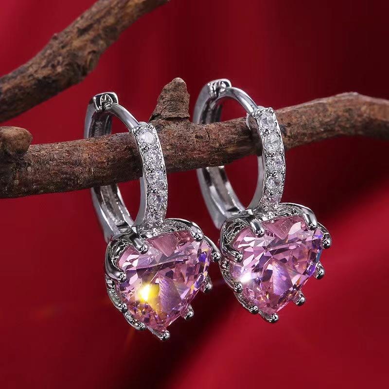 Серьги из серебра 925 пробы в форме сердца с ультра вспышкой и цирконием, женский стиль, темперамент, подарок на день рождения, вечеринку, Рождество, ювелирные изделия