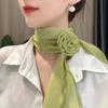 Pure Color Rose Silk Scarf: Summer Protection, Fashionable, Versatile Women's Accessory