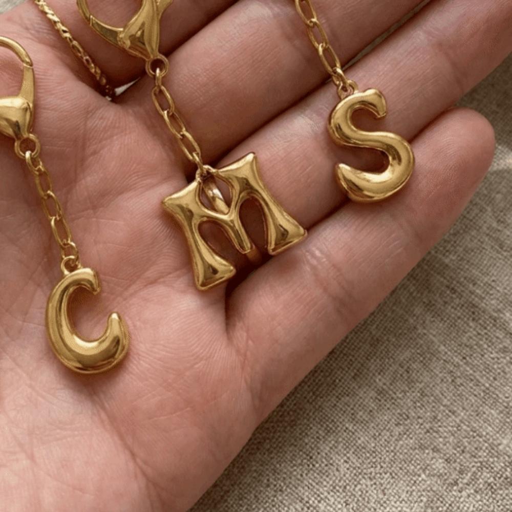 Metal Capital Letter Key Chains Bubble Letter Initial Letter Key Chains Alphabet Key Chains Women