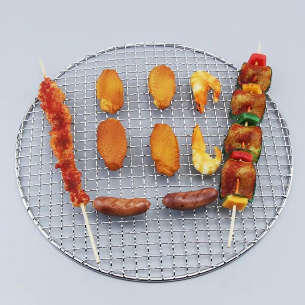 Round Air Fryer Rack Stainless Steel BBQ Net Steam Baking Rack  Home Kitchen Oven Steamer Cooker