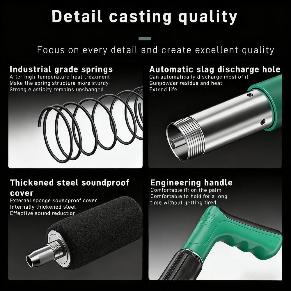 Глушитель пушки, гвоздезабивной пистолет, крепеж для стен, гвоздевое крепление кабельного лотка, подвешивание карточки, установка трубного хомута, потолочный артефакт