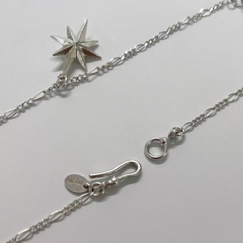 Melliv Silver Stella Ball Point Figaro Chain Necklace_mvn20