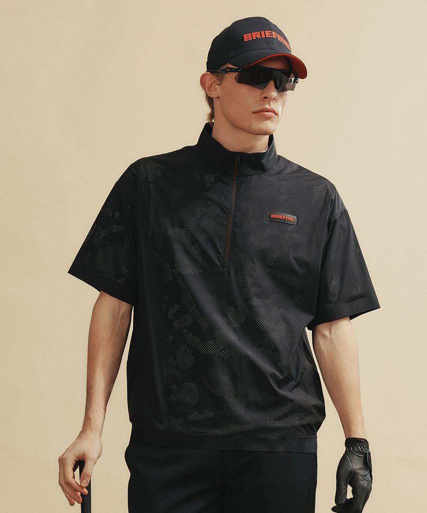 Briefing Golf Men'S Camo Short Sleeve Anorak_Black