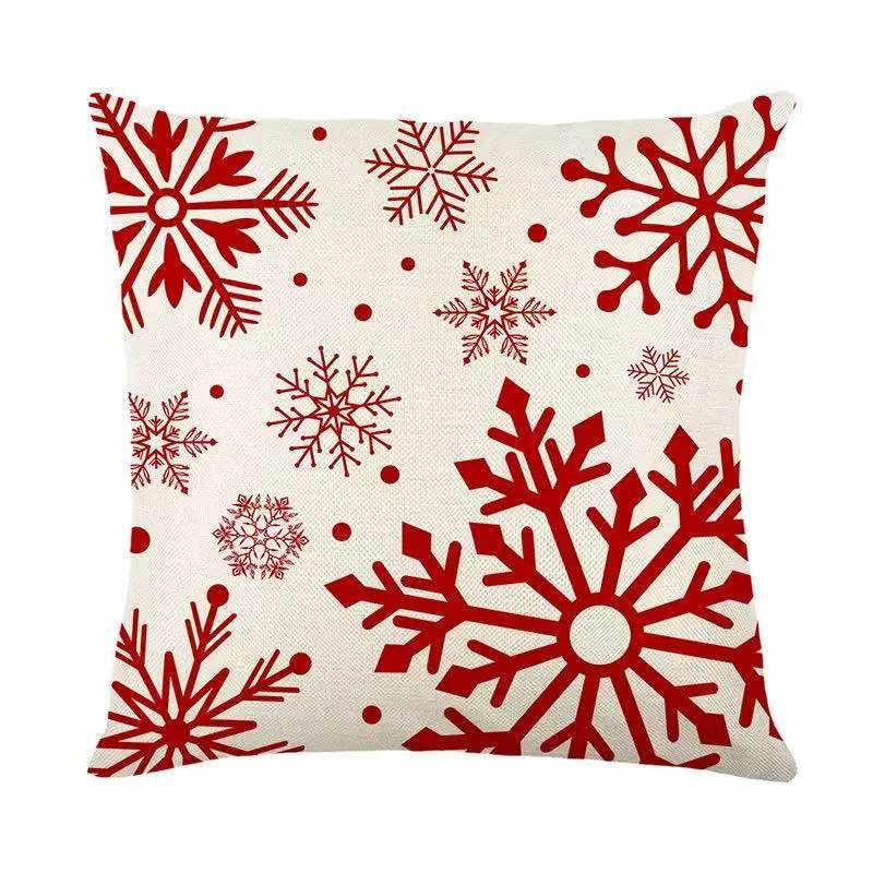 New Christmas Print Pillow Cover Nordic Style Linen Print Holiday Decoration Living Room Sofa Cushion Cover Pillow