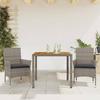 VidaXL Garden Dining Set and Cushions 3 Pcs Grey Rattan Acacia, Outdoor Dining Set, Furniture of 3278675