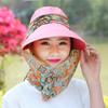 Women Fashion Outdoor Riding Wide Brim Anti-UV Sun Hat Beach Cap Sun Visor Hat Floral Print Caps