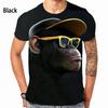Men's Fashion Gorilla Monkey 3D Printed T-shirts Summer Casual Round Neck Short Sleeved T-shirts