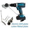 Electric Drill Plate Cutter Attachment Double Head Iron Metal Sheet Cutter Sawing Machine Plate Punch Scissors Free Cutting Tool