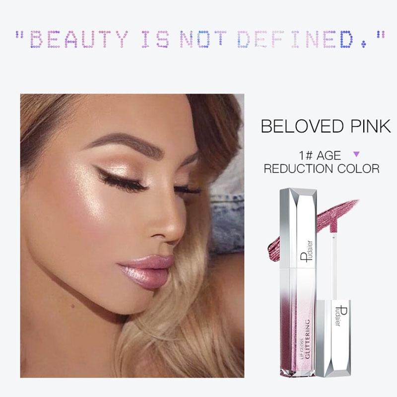 Pudaier Жемчужная увлажняющая глазурь для губ Star Glitter Lip Gloss Lipstick