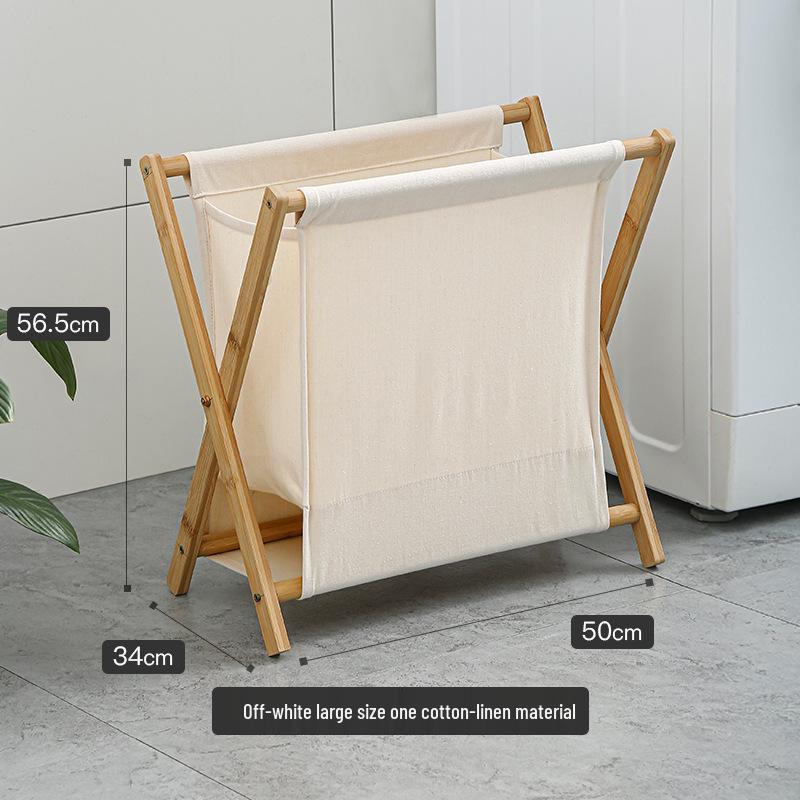 Solid Wood Foldable Laundry Hamper: Large, Durable Storage Basket for Clothes In Laundry Room or Bathroom.