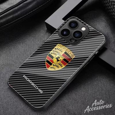 AAX1 Для колес Porsche Чехол для телефона Углеродное волокно для iPhone 16 15 13 14 11 12 Pro Max 12 XR XS 16 Plus 15Pro MAX Защитный корпус Наклейки
