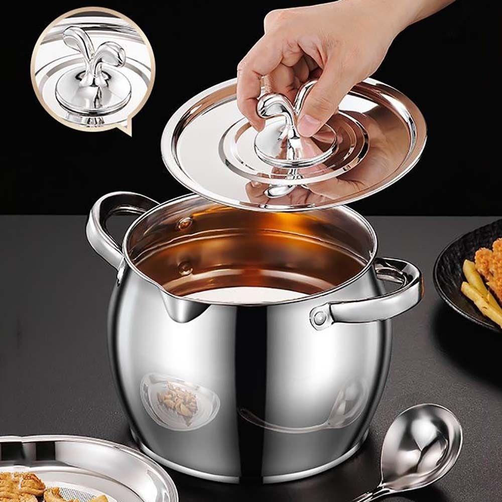 New 1.5/3.5L Oil Filter Pot Large Capacity Stainless Steel Cooking Oil Strainer Lard Strainer Grease Keeper Oil Bottle Kitchen