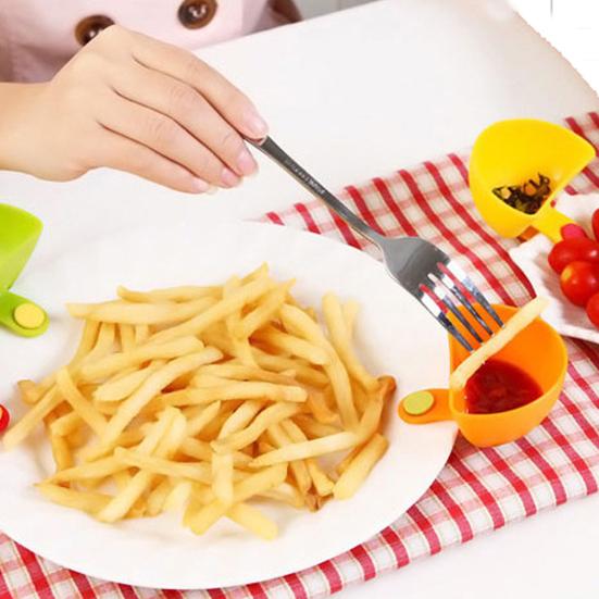 4Pcs Dip for Clip Set Bowls Plates Food-Grade Sauce Dish Dishwasher Safe Portable