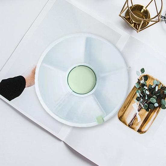 Круглая коробка для хранения закусок с крышкой, 5 отделений, большая вместимость, настольная, многоцелевая, для сервировки сухофруктов, орехов, конфет