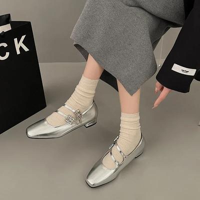 Модные французские туфли Мэри Джейн с квадратным носком, ремешком с двойной пряжкой, неглубоким вырезом и толстым каблуком, женские туфли-лодочки для офиса и карьеры, zapatos mujer