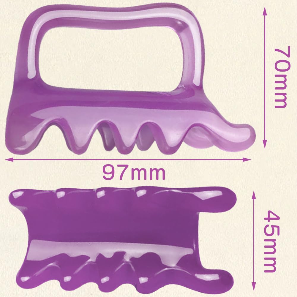 Пластина Гуа Ша с инструментом для акупрессурного массажа для облегчения скованности шеи и плеч, лимфатического и мышечного массажа, фиолетовая ручка, боль, массаж, облегчение, унисекс,