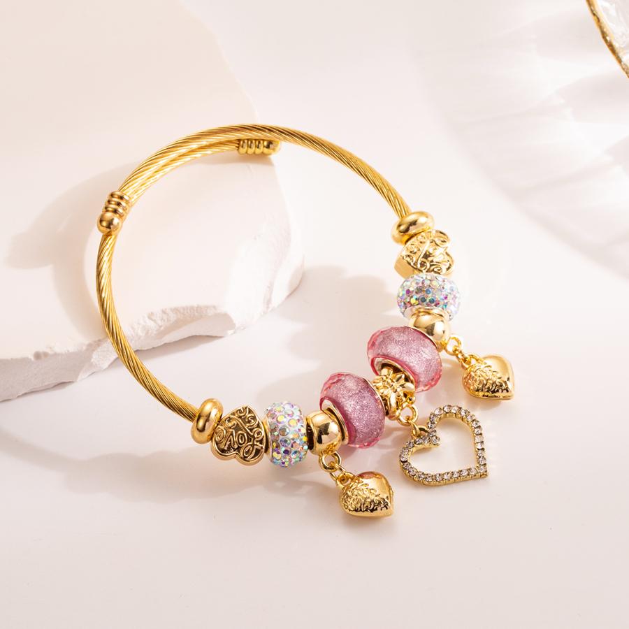 Браслет из нержавеющей стали с кристаллами Love, регулируемая подвеска, ювелирные изделия для женщин