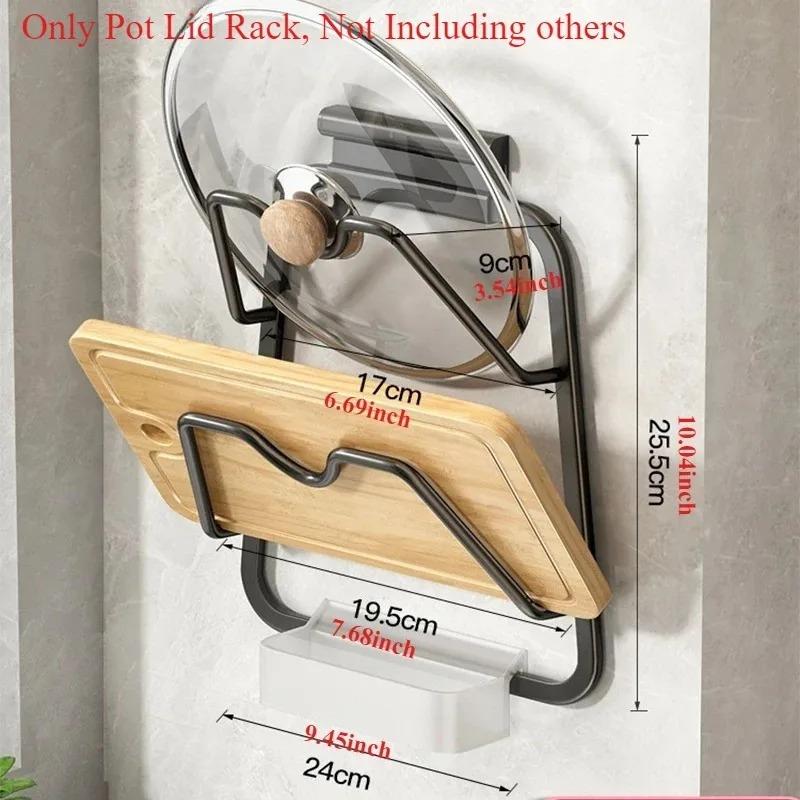 Kitchen Organizer Rack Wall Hanging Pot Cover Racks 2/3Layers Pot Lid Metal Rust-Free Multifunctional Rack Pot Lid StorageRack