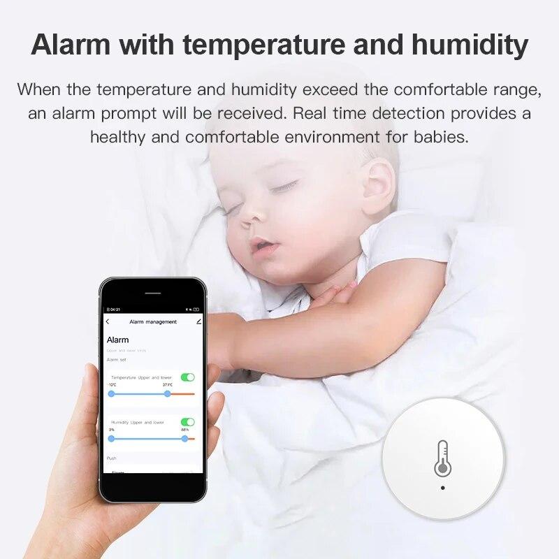 Умный датчик температуры и влажности Tuya ZigBee Mini, датчик влажности в помещении, работает с голосовым управлением через приложение Alexa Google Home