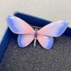 Elegant Butterfly Metamorphosis Gradient Color Copper Brooch Chic Butterfly Pin For Women Stylish Outfit Accessory