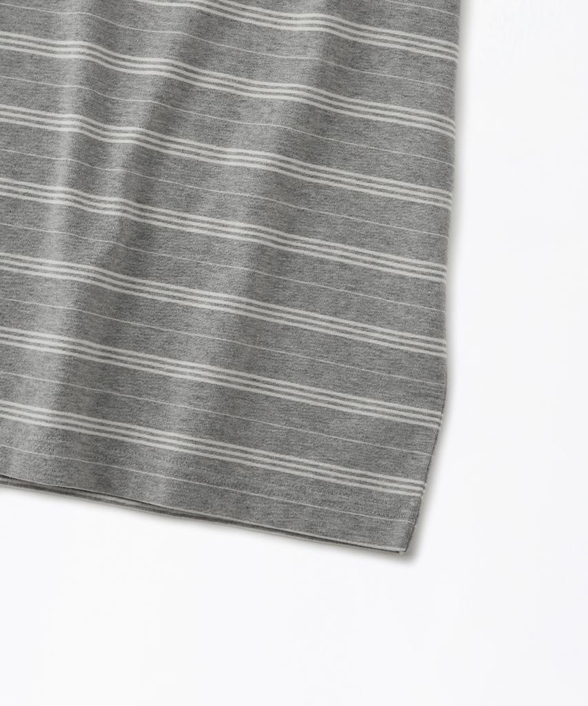 OUTSTANDING Stripe Half Sleeve Tee_Gray/Ivory