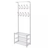 Coat Rack - vidaXL - 68x32x182.5cm - White - Shoe Storage - Contemporary Design