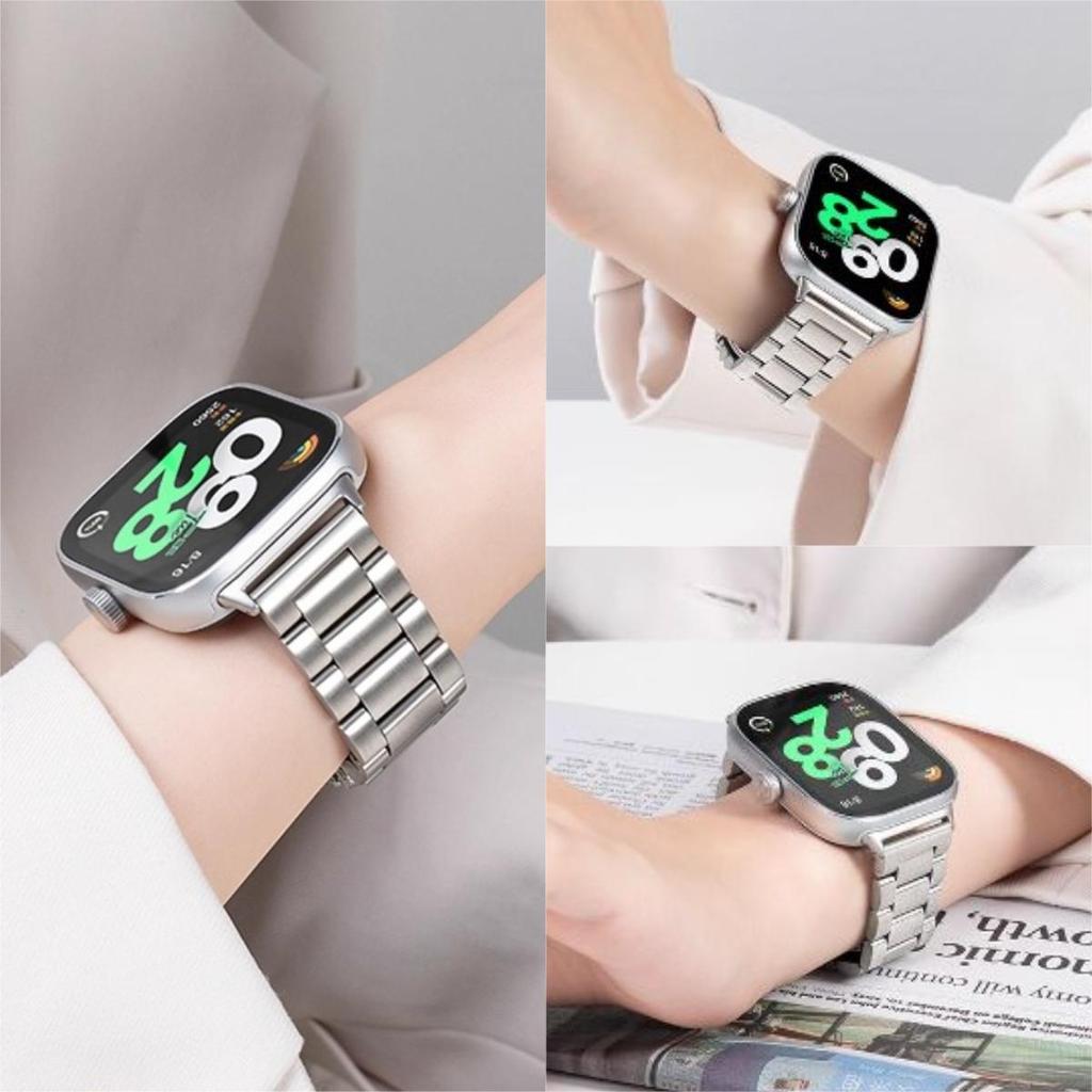 Ремешок из нержавеющей стали для Redmi watch 6 5 4, ремешок для умных часов, металлический браслет с звеньями для xiaomi mi band 8/9 pro, ремешки для часов