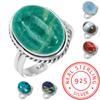 Кольцо из стерлингового серебра 925 пробы с женским драгоценным камнем, ювелирное изделие ручной работы, новогодний подарок, амазонит, ангелит, голубой опал, ботсванский агат, мохаве, лазурит, хризоколла