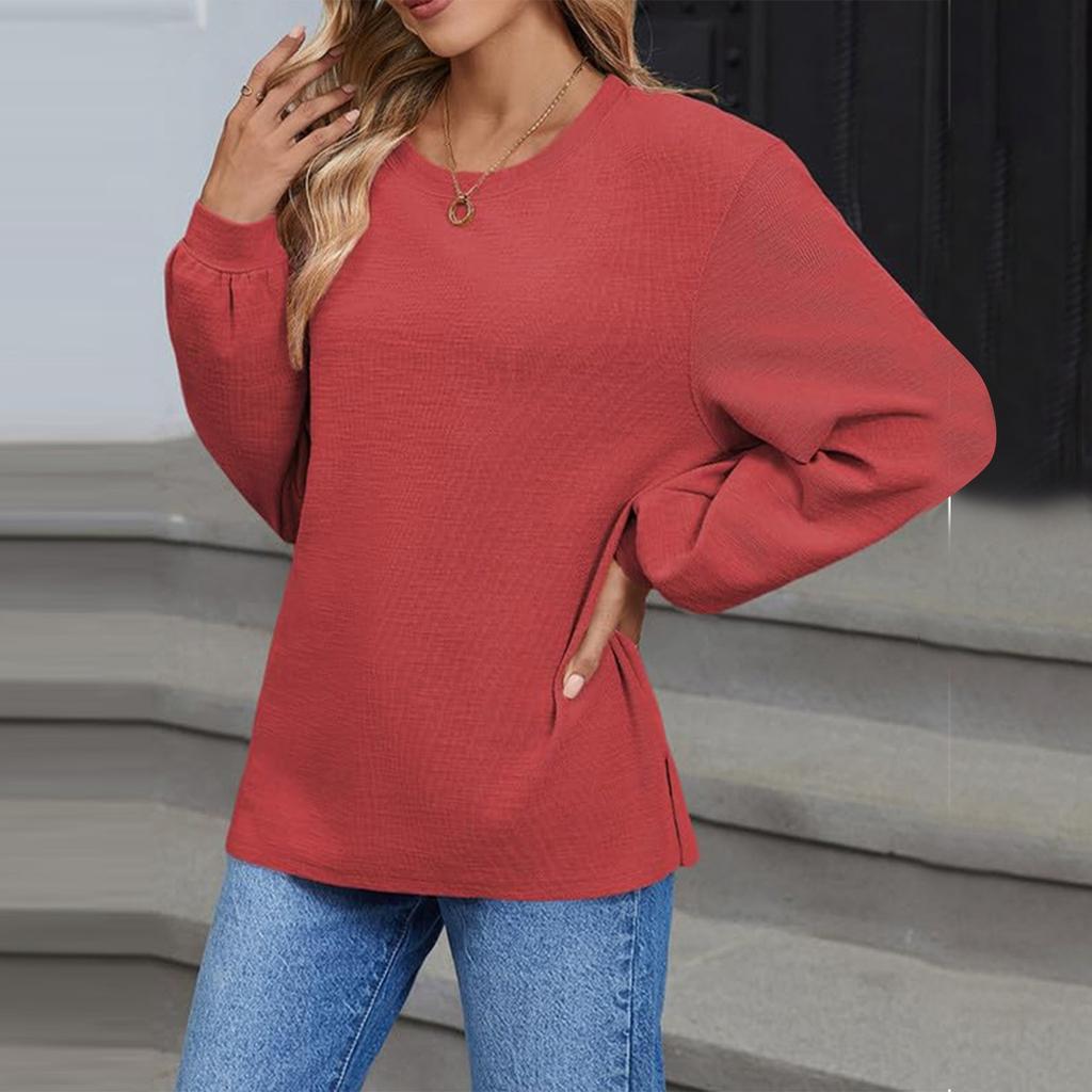 Женские футболки с длинными рукавами, весенняя новинка, женская мода, для отдыха, универсальный свитер для поездок на работу, футболка с круглым вырезом