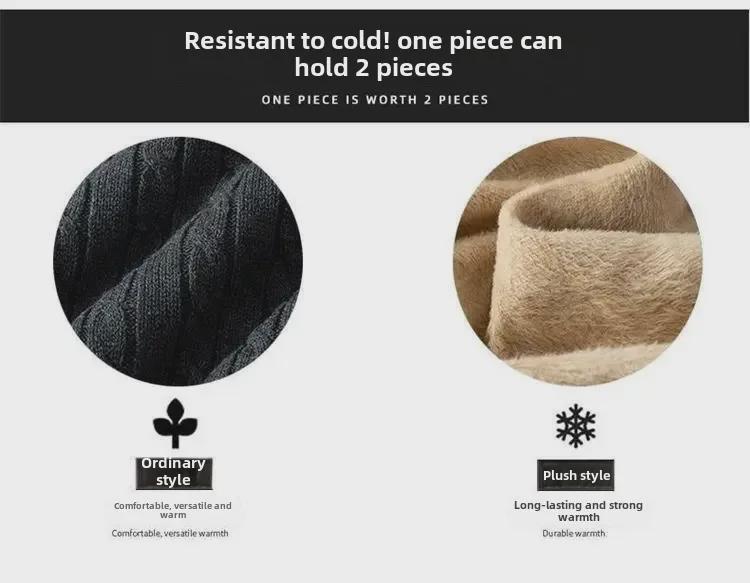 Мужской мягкий хлопковый свитер с высоким воротом и бархатной подкладкой — плотный, теплый и стильный